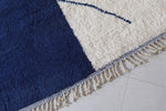 Custom Blue and White Berber rug - Handmade Beniourain rug