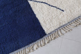 Custom Blue and White Berber rug - Handmade Beniourain rug