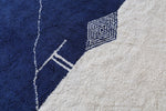 Custom Blue and White Berber rug - Handmade Beniourain rug