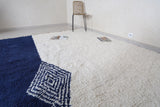 Custom Blue and White Berber rug - Handmade Beniourain rug