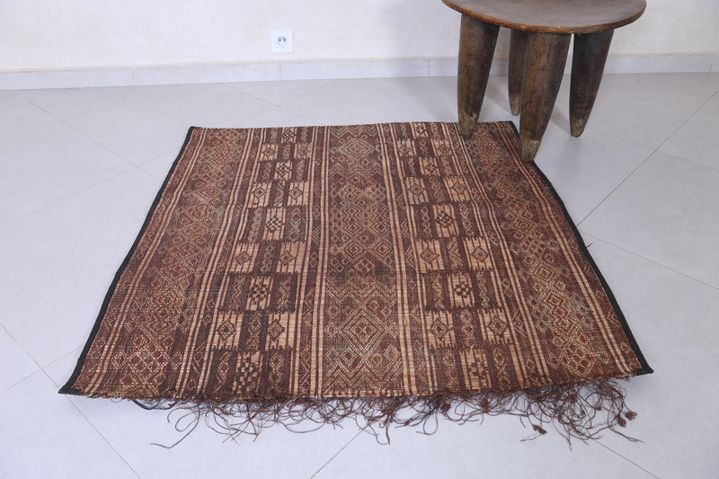 Vintage Tuareg rug 3.8 X 3.9 Feet