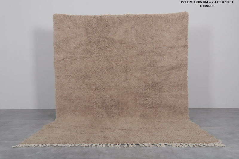 Taupe Beni Ourain Rug - 7.4 x 10 Feet | Moroccan Handmade