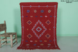 Amazing Red Kilim Rug 3.2 FT X 4.6 FT