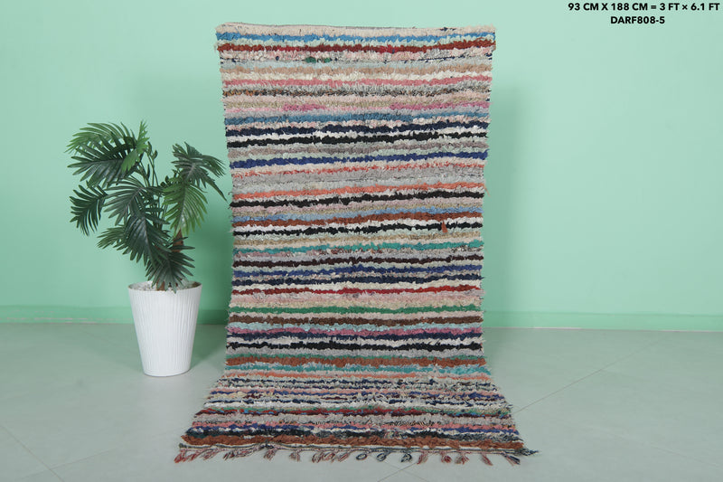 Striped Vintage Rug - Handwoven Classic Style | 3 x 6.1 Ft