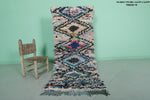 Vintage boucherouite rug 2.4 FT × 5.8 FT Feet