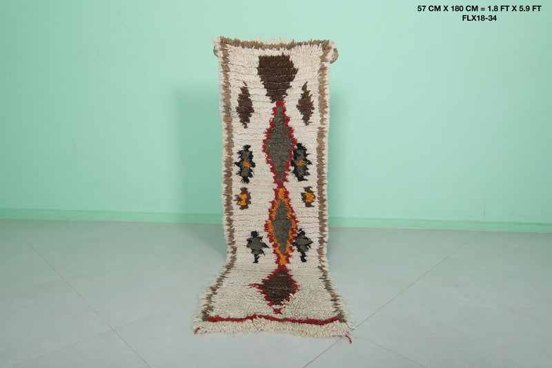 Moroccan Rug with Tribal Motifs – 1.8 x 5.9 ft