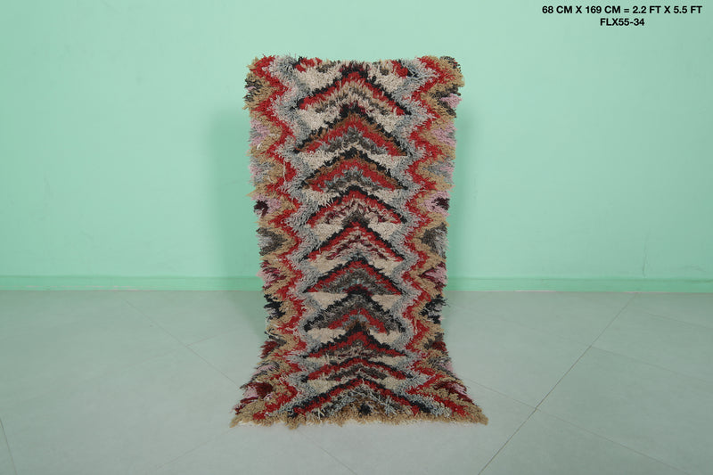 Handmade Moroccan Rug with Chevron Design – 2.2 x 5.5 ft