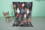 Knotted Boucherouite Rug 3.4 x 5.2 Feet - Vibrant Moroccan Charm