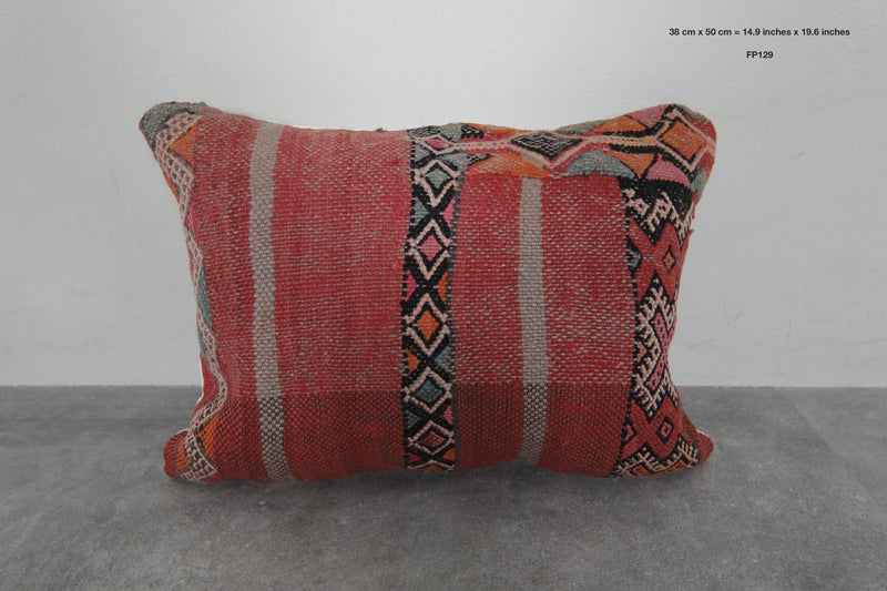 Handcrafted Moroccan Kilim Pillow - 14.9 x 19.6 Inches - kilim pillow