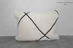 Minimalist Moroccan Pillow | 15.3x19.2 Inches White with Black Lines