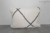 Minimalist Moroccan Pillow | 15.3x19.2 Inches White with Black Lines