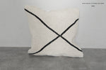 Modern Moroccan Pillow | 17.7x18.1 Inches White with Black Cross Lines