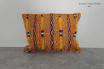 Handmade Moroccan Berber Pillow | 14.9x19.2 Inches Orange Sequin Decor