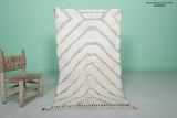 White Moroccan Rug - 3 x 4.9 ft | Handwoven Minimalist Design