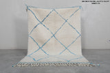 Handmade Azilal rug 3.6 X 5 Feet - Blue trellis rug