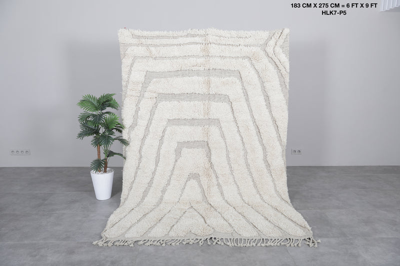 Beni Ourain Rug - 6 FT X 9 FT | Handwoven Moroccan Wool