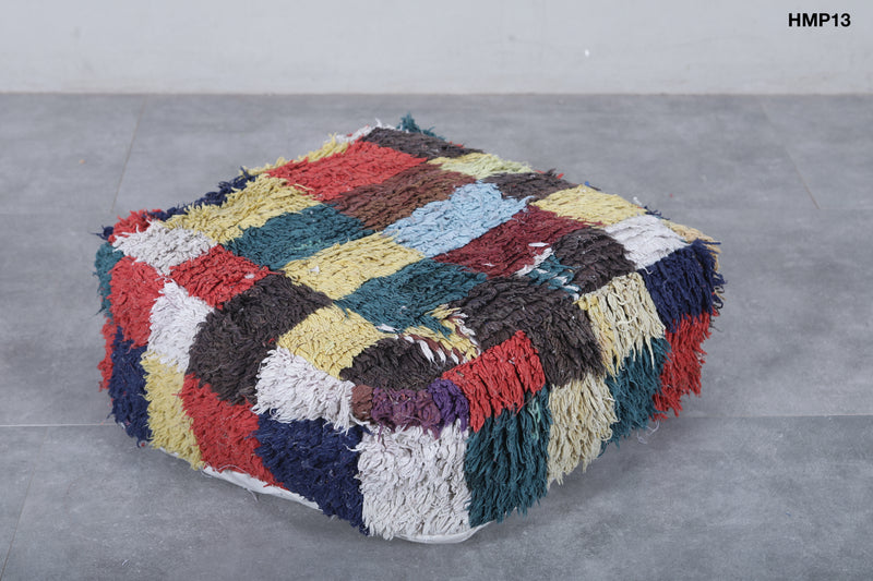 Moroccan berber vintage ottoman pouf - kilim pouf