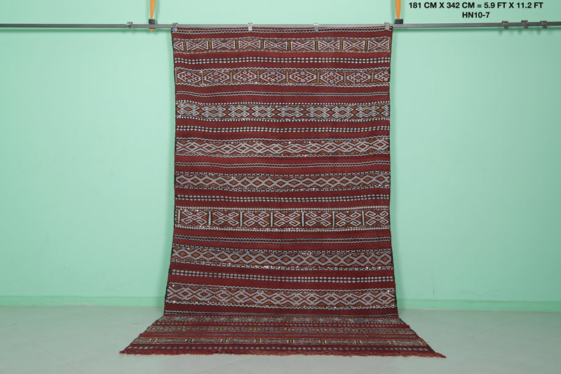 Bohemian Berber Rug - 5.9 FT X 11.2 FT | Handmade Moroccan Carpet