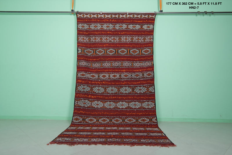 Moroccan Kilim Rug - 5.8 FT X 11.8 FT