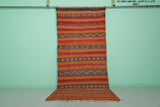 Handwoven Moroccan Hallway kilim rug 4.9 x 11.4 Feet