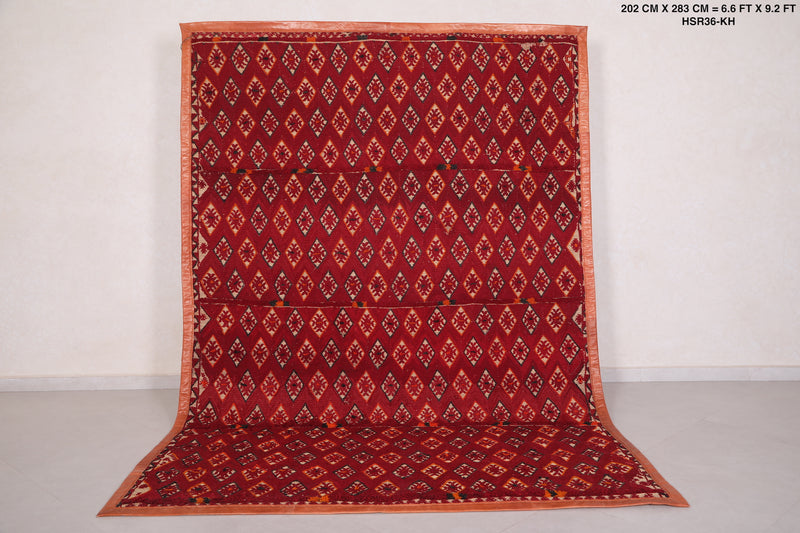 Morrocan Hassira mat, 6.6 FT X 9.2 FT