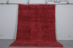 Plush Moroccan Vintage Rug in Bold Red - 7.4 x 11.1 Feet