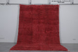 Plush Moroccan Vintage Rug in Bold Red - 7.4 x 11.1 Feet