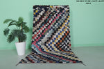 Boucherouite Runner rug 3.4 X 6.4 Feet