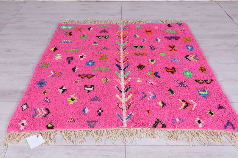 Pink Moroccan area rug - Custom area rug - Berber rug