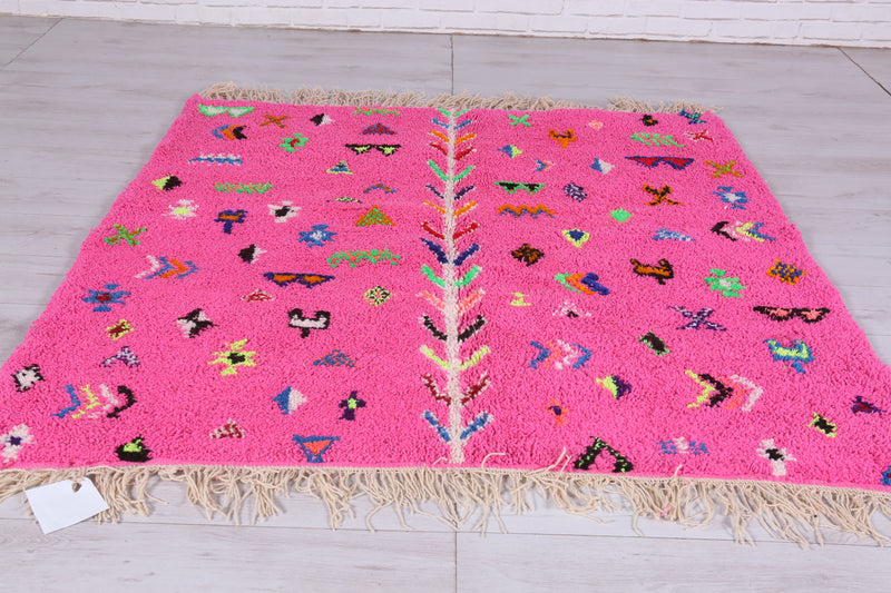 Pink Moroccan area rug - Custom area rug - Berber rug