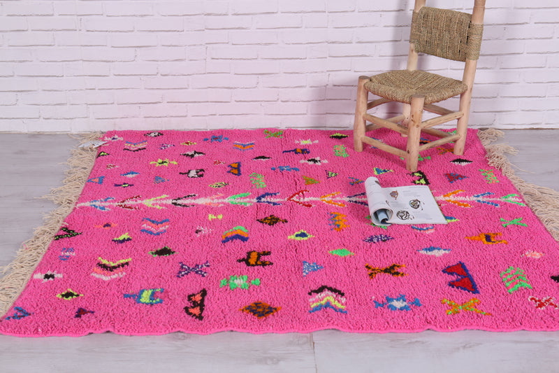 Pink Moroccan area rug - Custom area rug - Berber rug