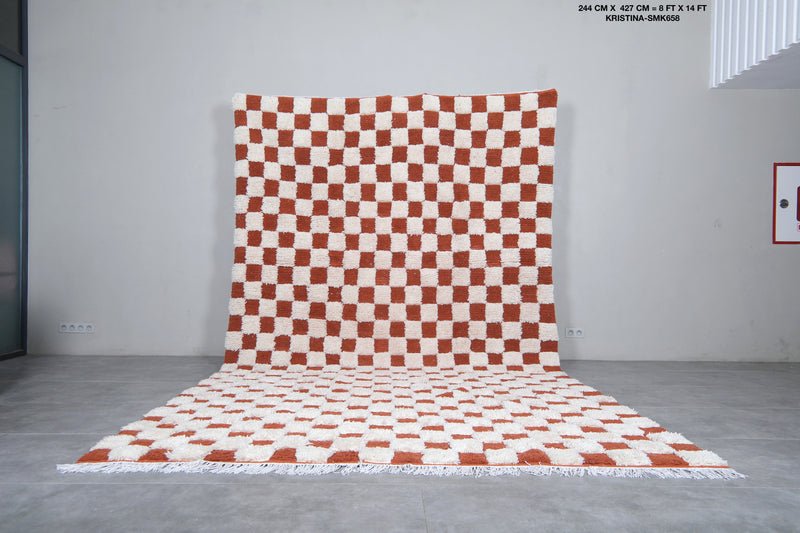 Checkered Moroccan rug - Hand knotted rug - Morocco rug