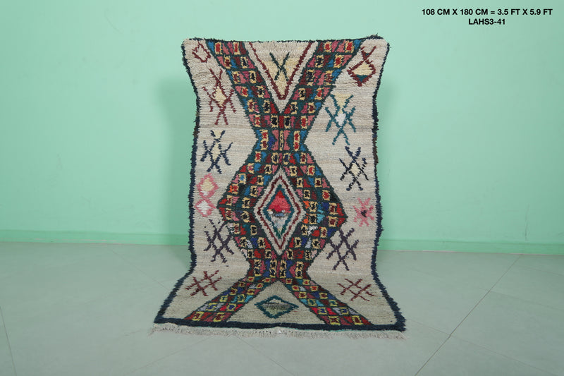 Handmade Azilal Rug 3.5 x 5.9 ft - Moroccan Wool Rug