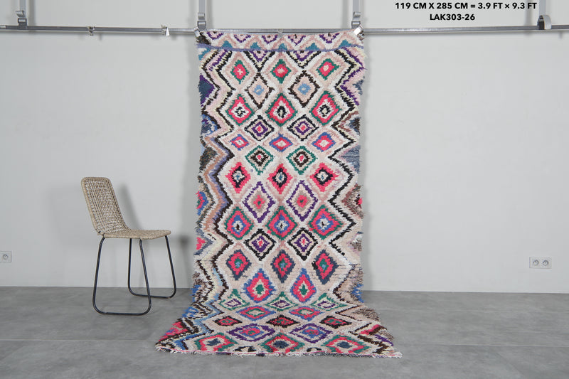 Colorful Moroccan Rug – Handwoven Rug - 3.9 FT × 9.3 FT