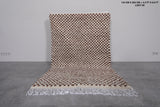 Handmade moroccan checkered rug 4.3 X 6.6 Feet