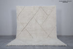 Moroccan Wool Rug - Cream Diamond Design | 7 x 9.1 Feet