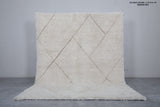 Moroccan Wool Rug - Cream Diamond Design | 7 x 9.1 Feet