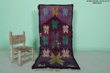 Moroccan berber rug 2.7 X 6.1 Feet Purple rug - Boucherouite Rugs