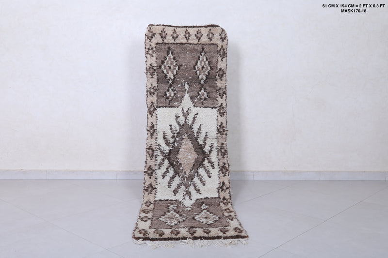 Handmade Moroccan Berber Rug | 2 X 6.3 Feet