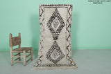 Moroccan berber rug 2.5 X 5.8 Feet - Boucherouite Rugs