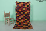 Moroccan berber rug 2.5 X 5.4 Feet - Boucherouite Rugs