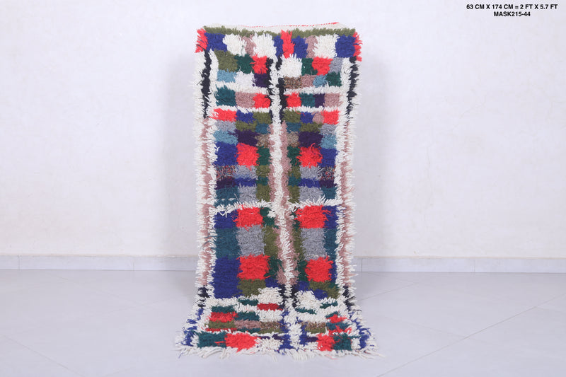 Handwoven Moroccan Berber Rug - 2 x 5.7 Feet