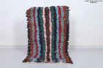 Moroccan Berber Rug 2.4 x 4.4 Feet - Handwoven Striped Design