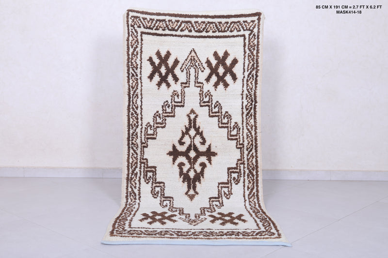 Traditional Moroccan Berber Rug - 2.7 x 6.2 Feet