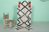 Moroccan berber rug 2 X 5.2 Feet - Boucherouite Rugs