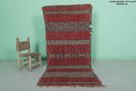 Moroccan berber rug 3 X 6.6 Feet - Boucherouite Rugs