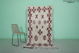 Moroccan berber rug 4 X 7.3 Feet - Boucherouite Rugs