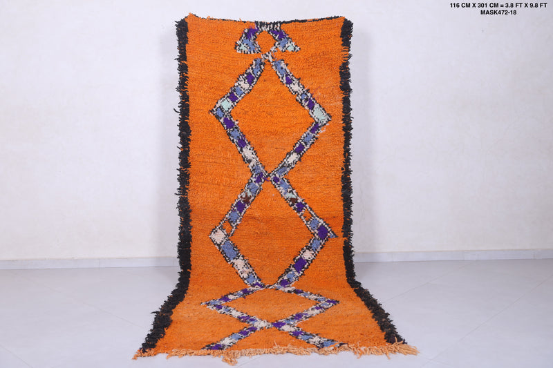 Vibrant Moroccan Berber Rug - 3.8 x 9.8 Feet