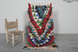 Moroccan berber rug 2.3 X 4.3 Feet - Boucherouite Rugs