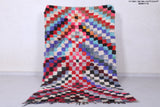 Moroccan Berber Rug – Colorful Checkered Pattern, 3.8 X 6.6 Feet